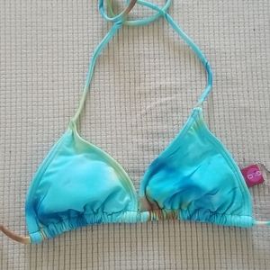 XS Triangle Bikini Top Mostly Blue Padded